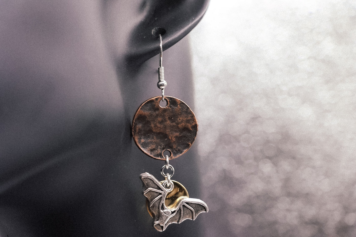 Bat & Moon Earrings