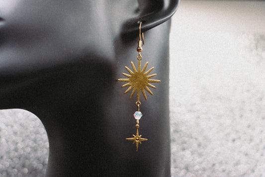 Sun and Stars Dangle Earrings