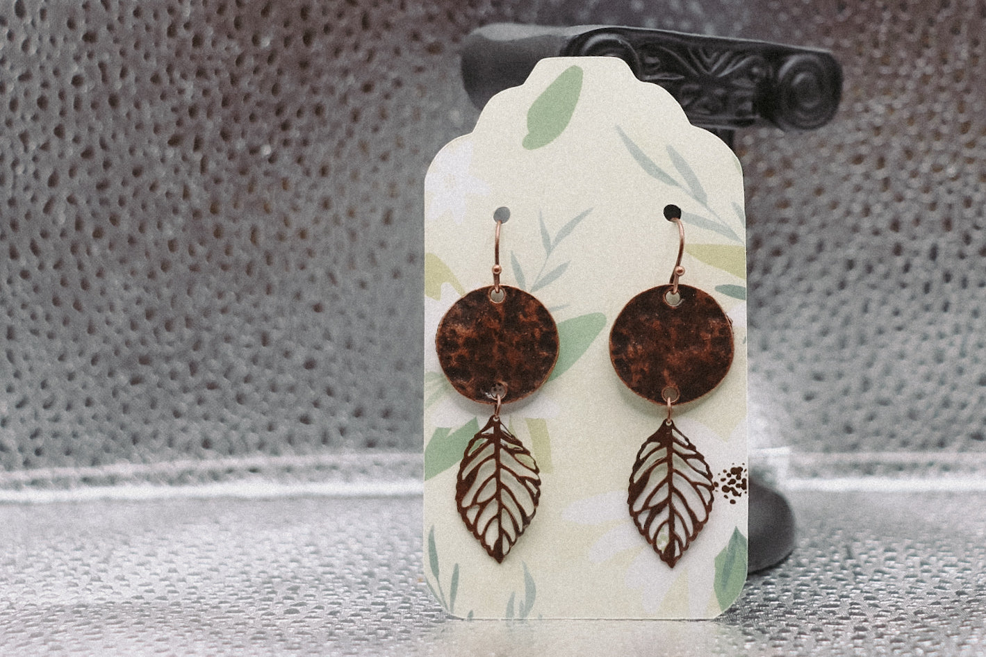 Copper Leaf Earrings