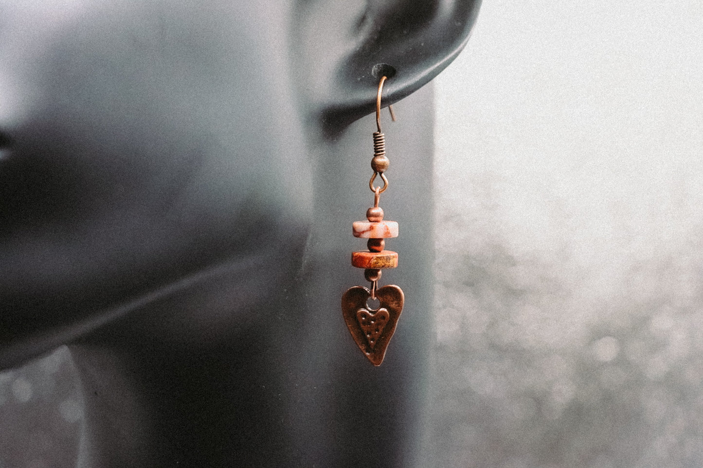 Copper Heart Earrings