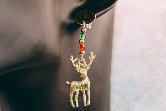 Rudolph the Golden Reindeer Earrings