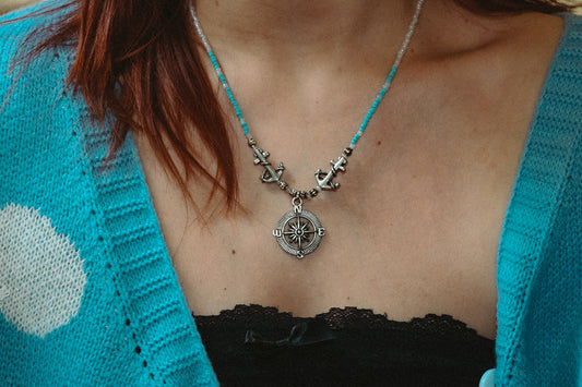 Anchor and Compass Necklace