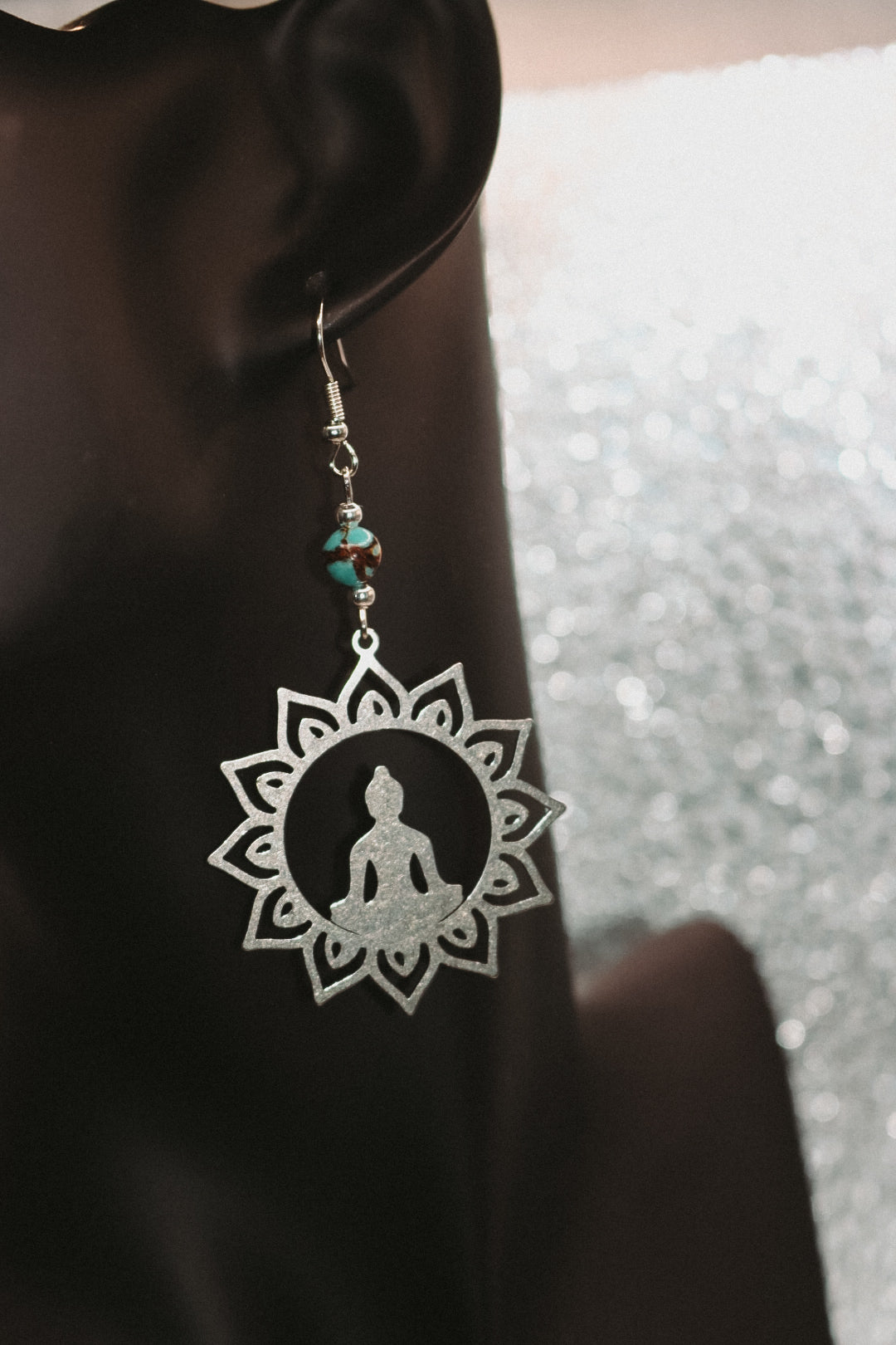 Silver Namaste Earrings