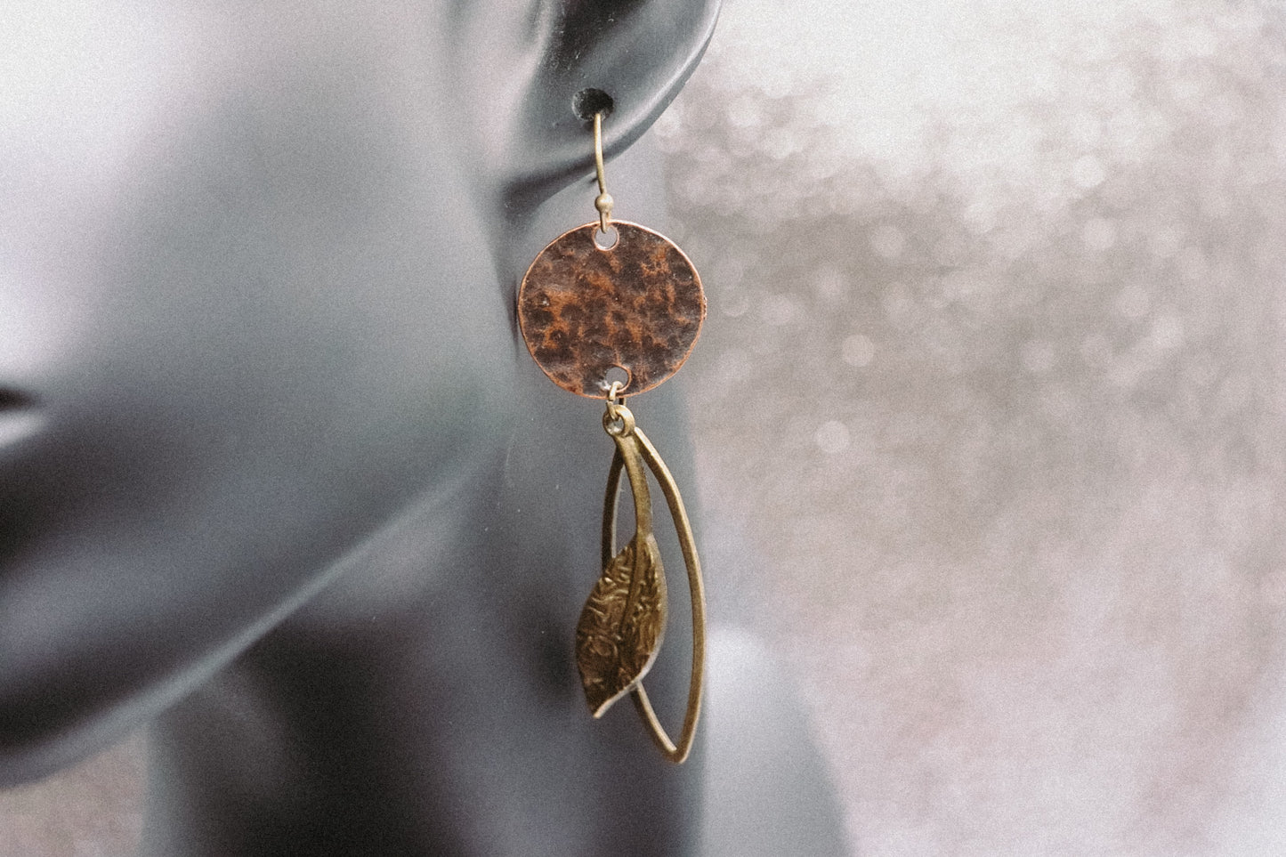 Two Tone Bohemian Leaf Earrings