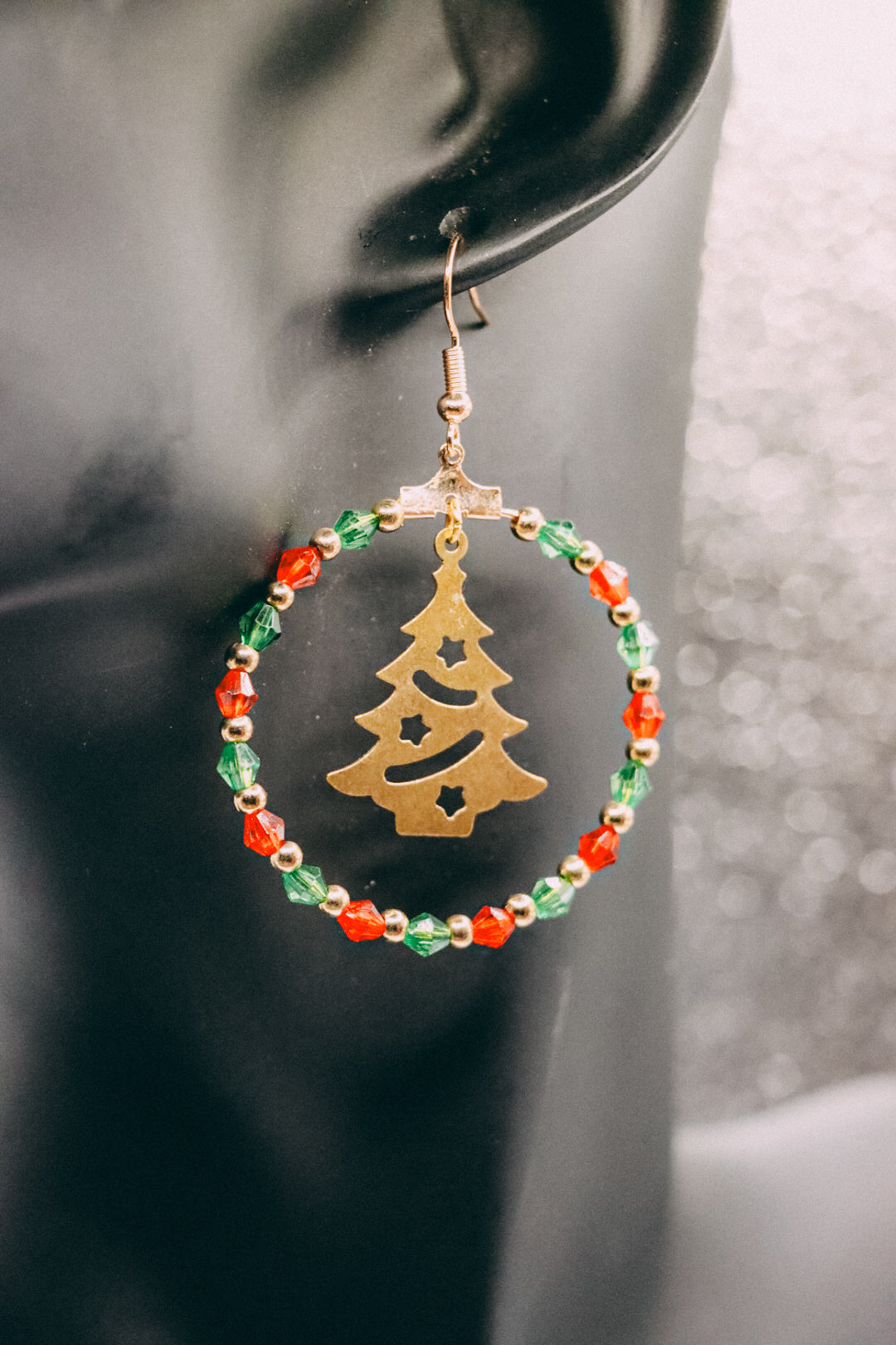 Christmas Tree Hoops