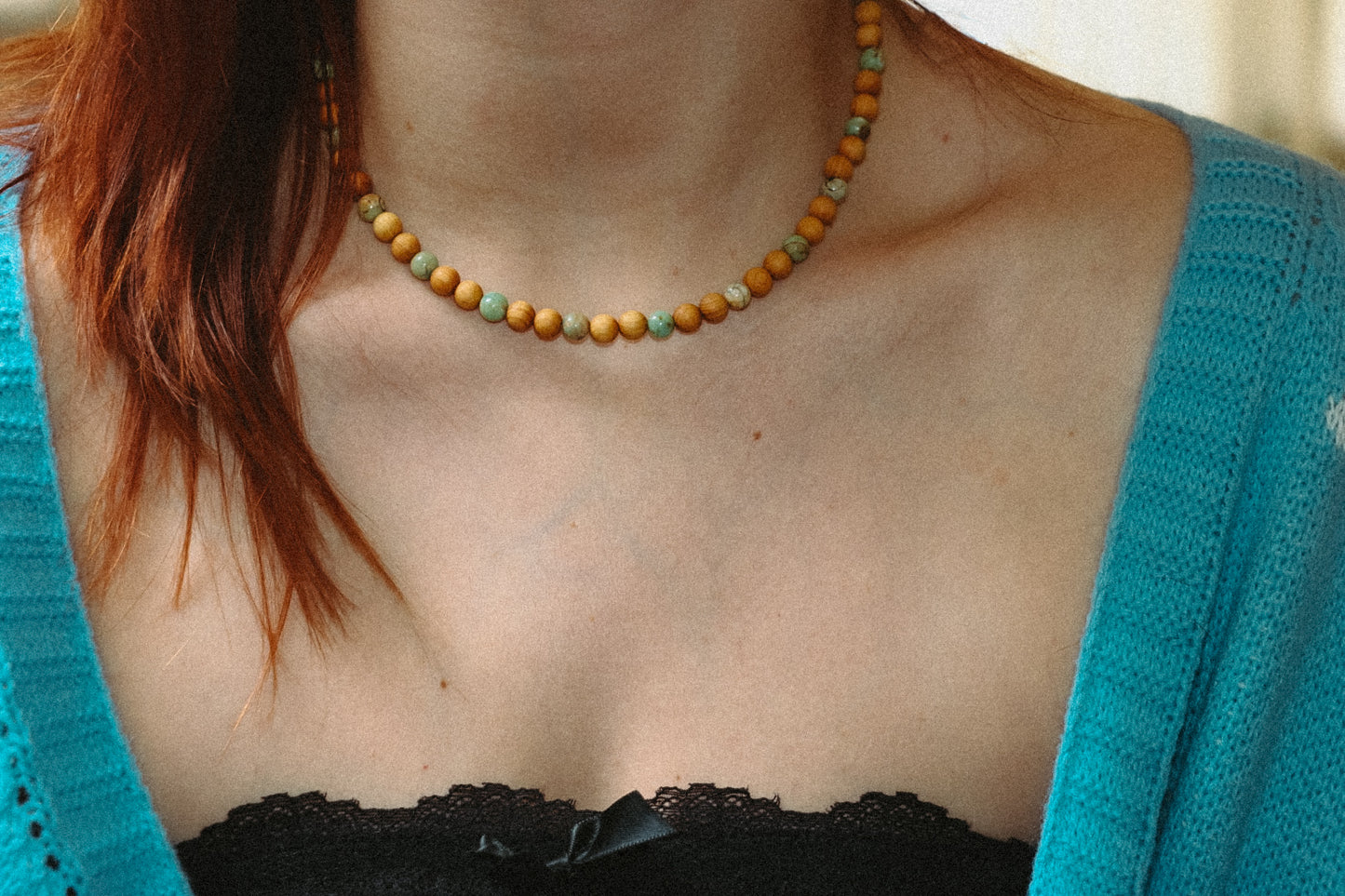 Wood and Gemstone Necklace