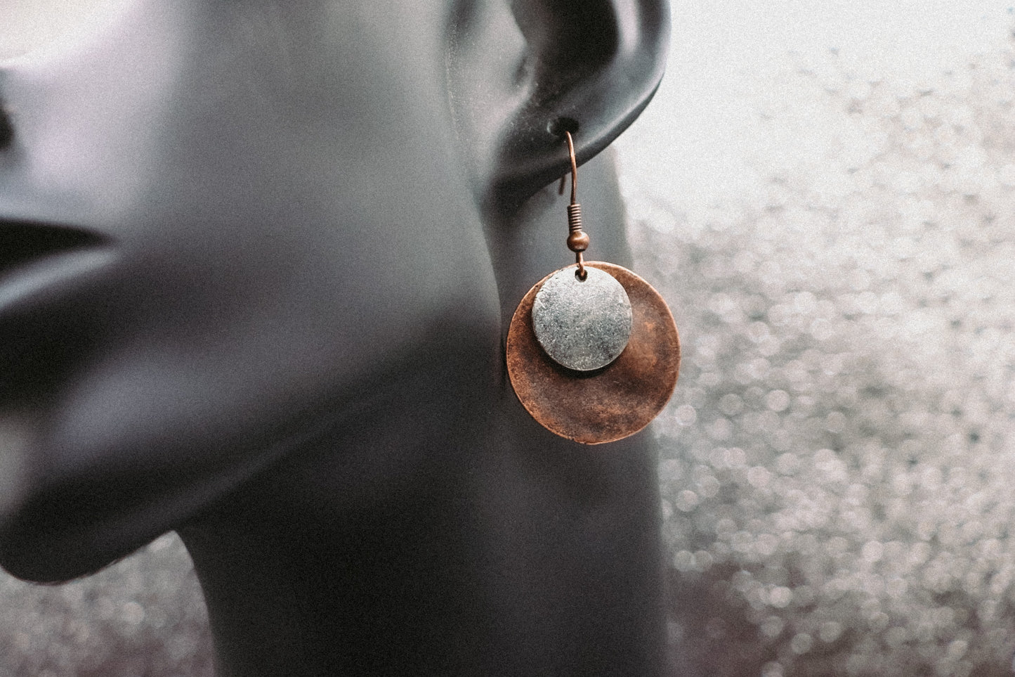 Two Tone Circle Earrings